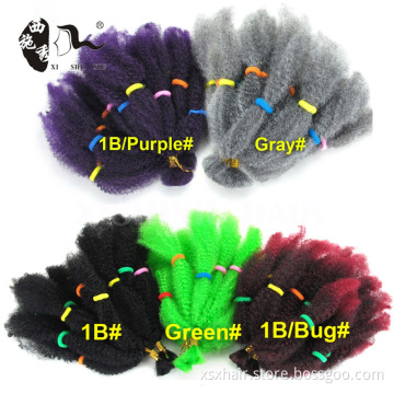 Fashion Hair Synthetic Kinky Crochet Twist Hair Bulk/Afro twist kinky crochet braids/afro curl marley braid hair
